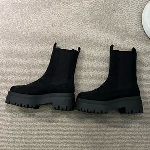 H&M Platform Faux Suede Chelsea Boots
